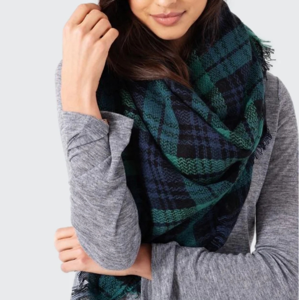 Assorted Plaid + Patterned Blanket Scarves - image 1